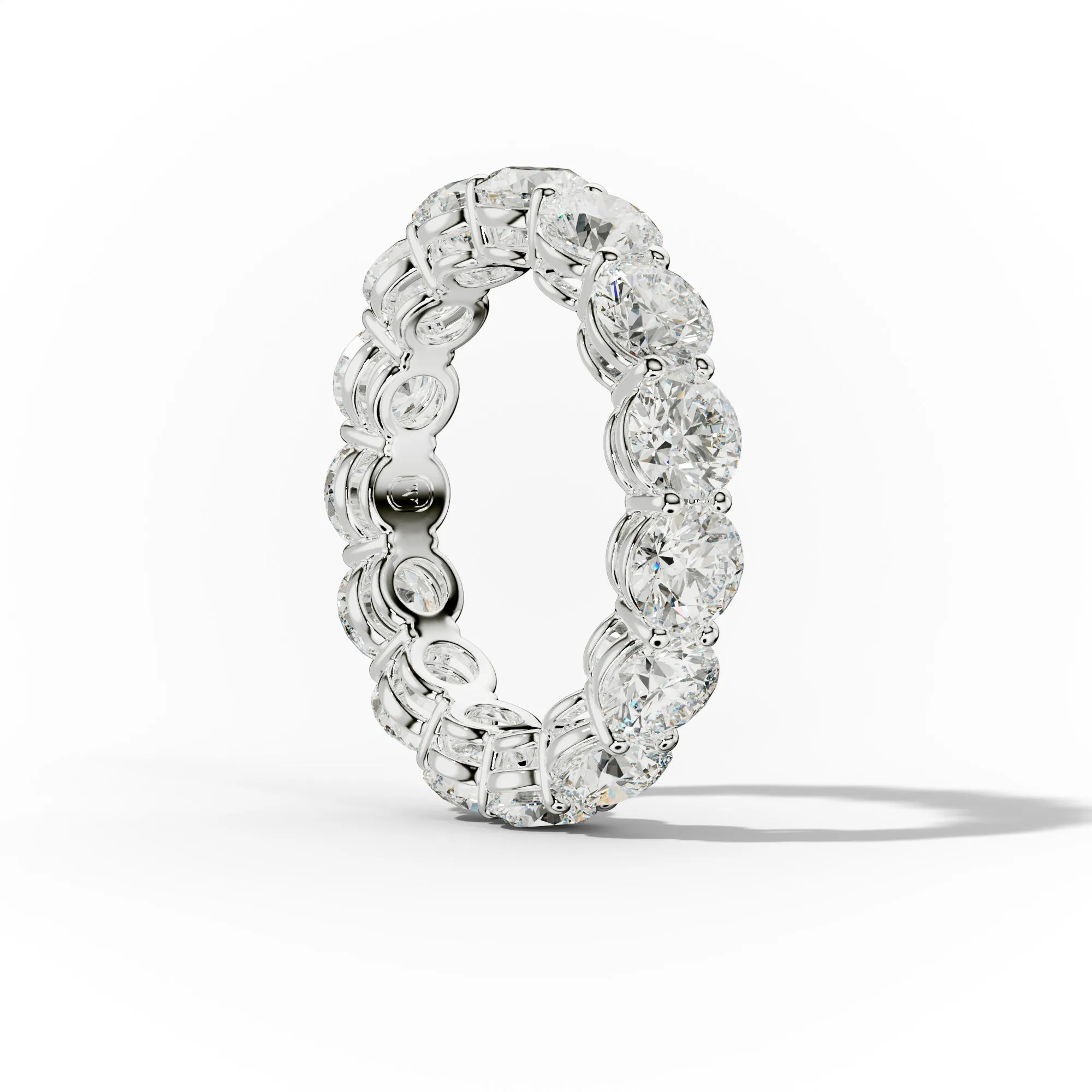 5.0 Carat Round Diamond Eternity Band Shared Prong