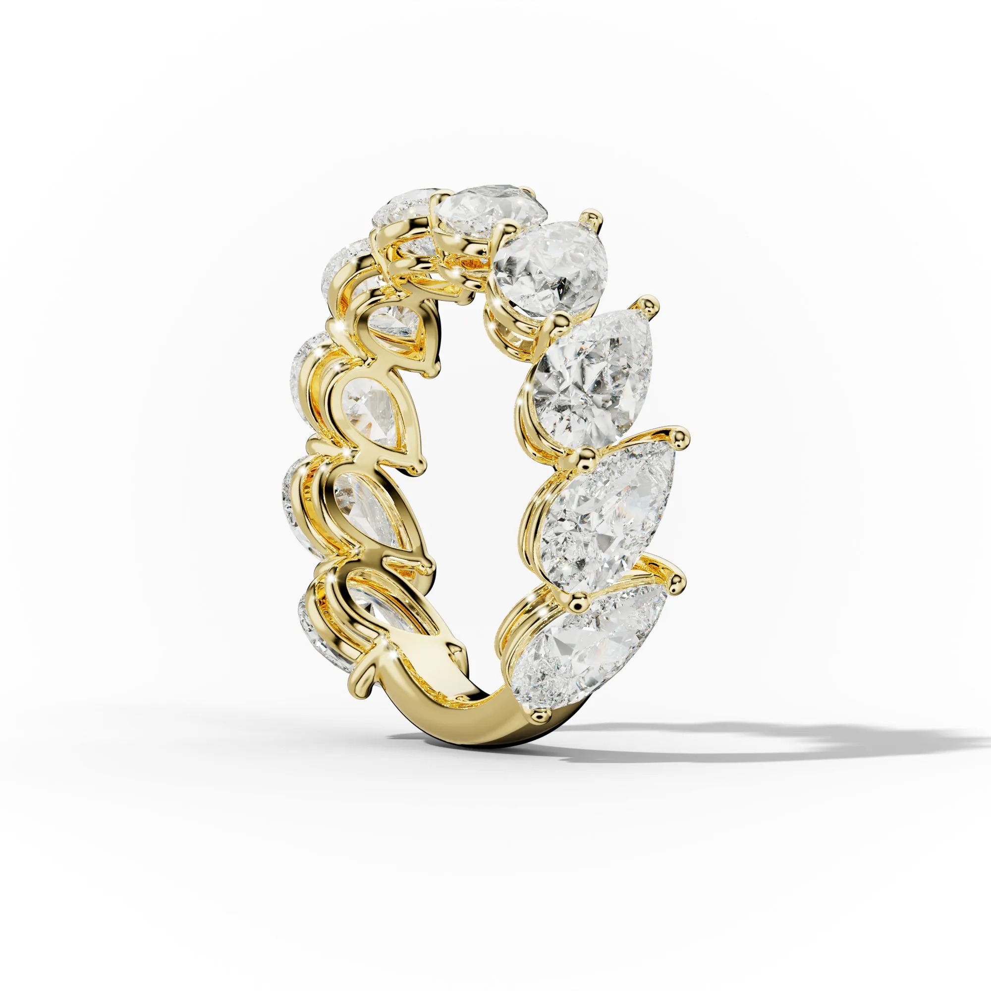 5.0 Carat Slanted Pear Diamond Anniversary Band