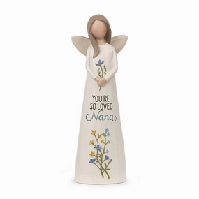 5.25" You Are So Loved Nana Angel with Flowers Figurine Decorative Mirror,Home Decor Mirror