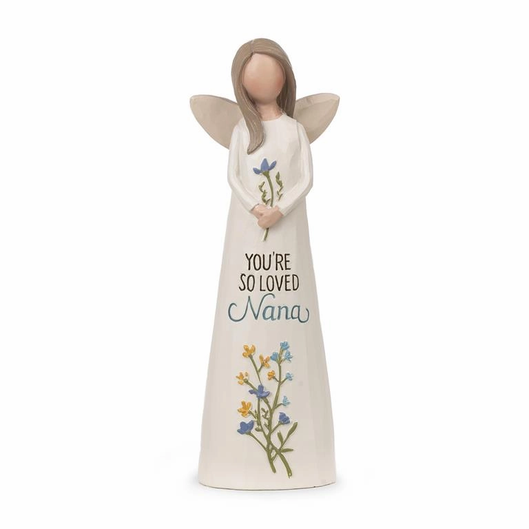 5.25" You Are So Loved Nana Angel with Flowers Figurine Decorative Mirror,Home Decor Mirror