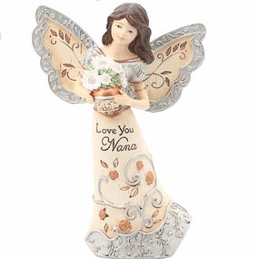 5.5" Love You Nana Angel Holding Flowers Figurine Decorative Mirror,Home Decor Mirror