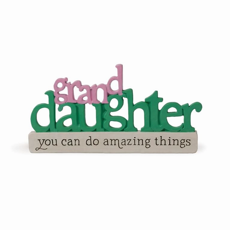 5.75" Granddaughter You Can Do Amazing Things Word Block Figurine Decorative Mirror,Home Decor Mirror