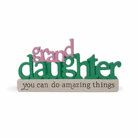5.75" Granddaughter You Can Do Amazing Things Word Block Figurine Decorative Mirror,Home Decor Mirror