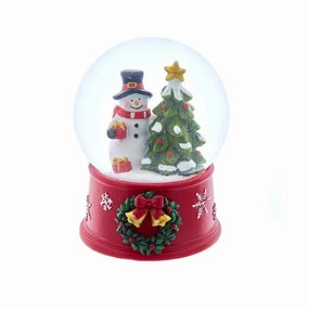 5" Snowman with Tree Wind-Up Musical Water Globe with Wreath Base Plays We Wish You A Merry Christmas Decorative Mirror,Home Decor Mirror