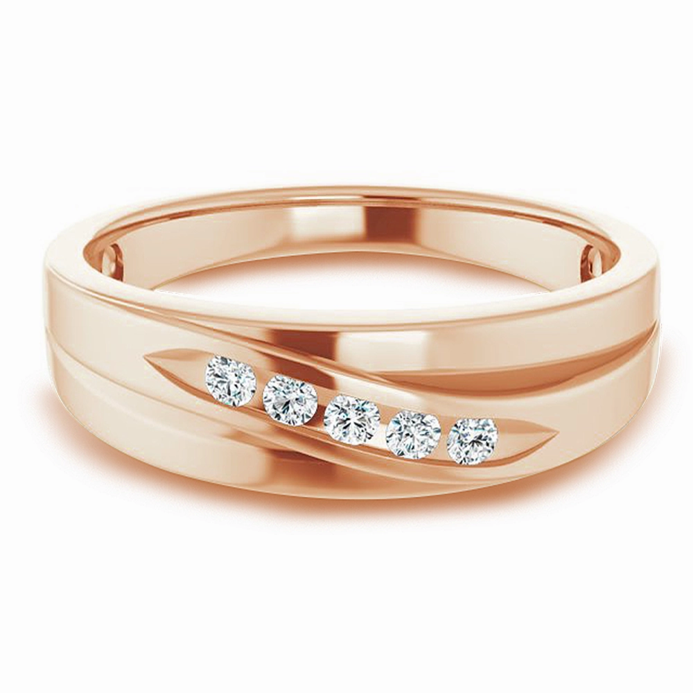 5 Stone Channel Set Diamond Men's Ring
