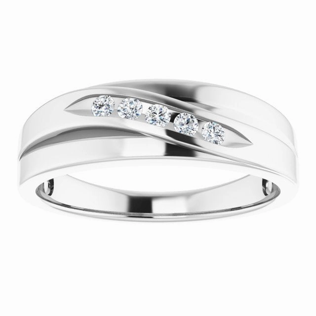 5 Stone Channel Set Diamond Men's Ring