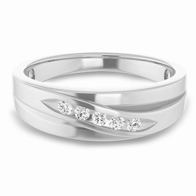 5 Stone Channel Set Diamond Men's Ring
