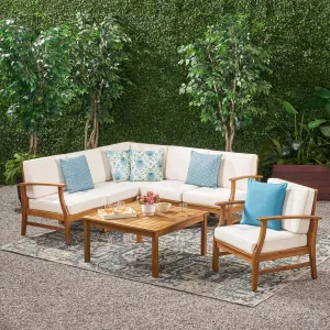6-Seater Outdoor Wooden Sectional - NH132203 patio chairs, outdoor seating