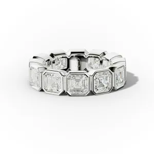 6.0 Carat Bezel Set Asscher Cut Diamond Eternity Band