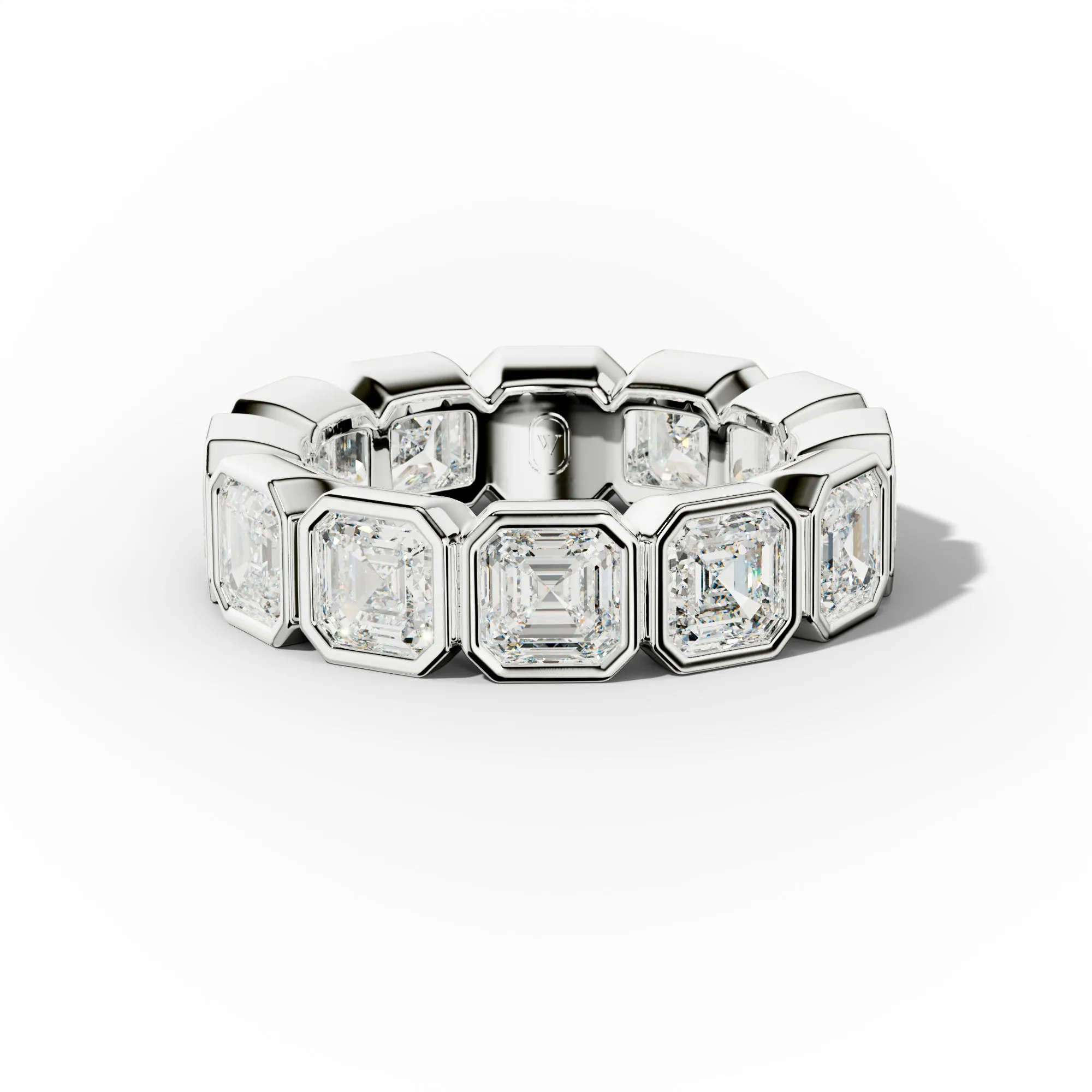 6.0 Carat Bezel Set Asscher Cut Diamond Eternity Band
