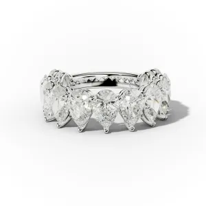 6.0 Carat Pear Shape Diamond Anniversary Band