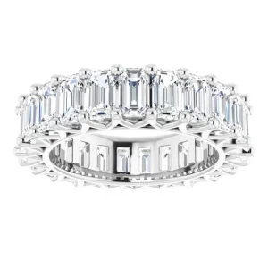 6.67 ct. Emerald Cut Diamond Eternity Band Shared Prong Ring