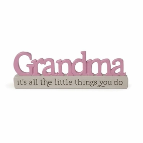 6.5" Grandma It's All the Little Things You Do Word Block Figurine Decorative Mirror,Home Decor Mirror
