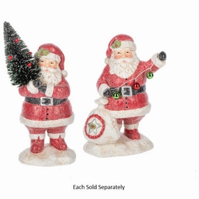 6.5" Santa with Toy Bag or Christmas Tree Figurine Decorative Mirror,Home Decor Mirror