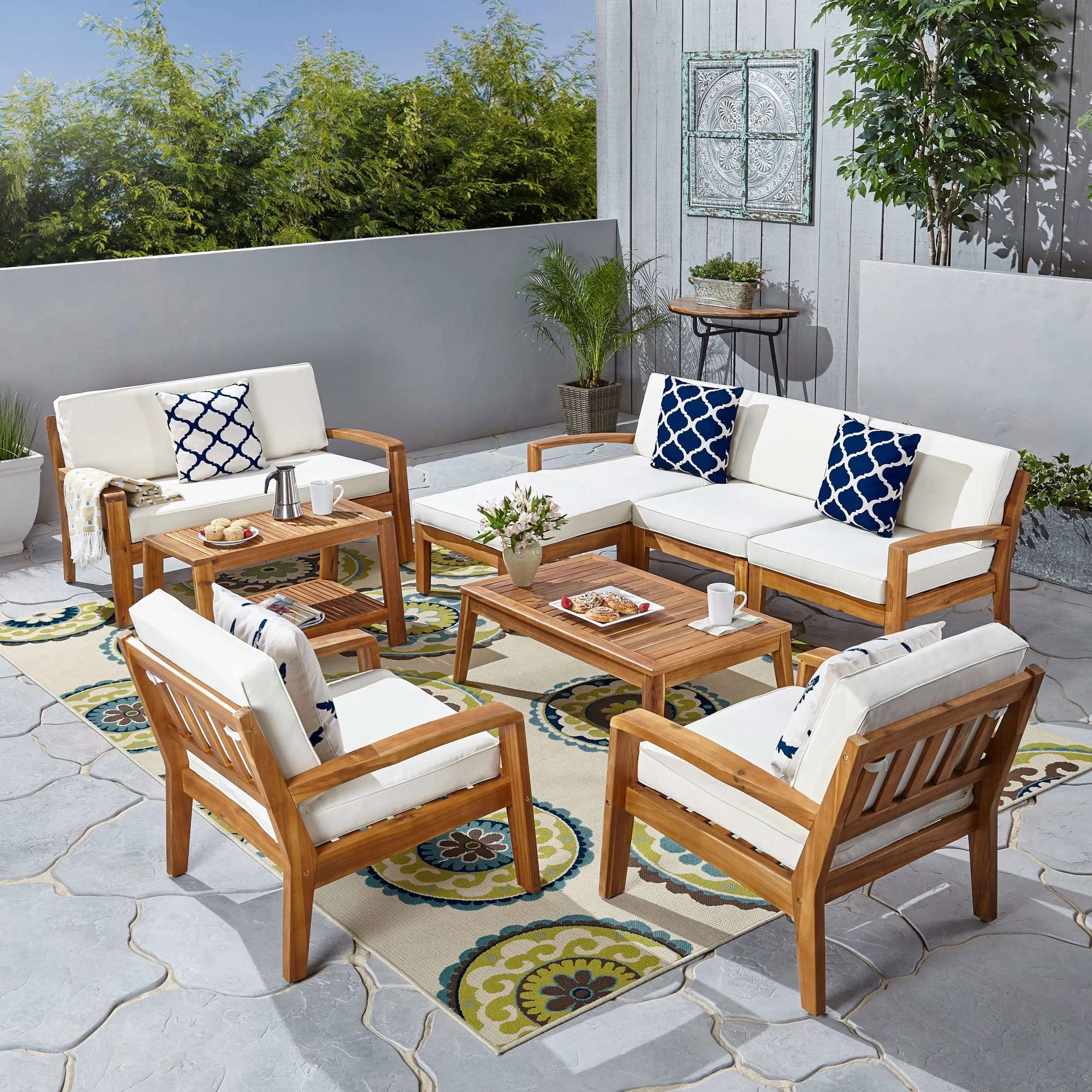 7-Seater Sectional Sofa Set For Patio with Loveseat - NH382703 patio chairs, outdoor seating