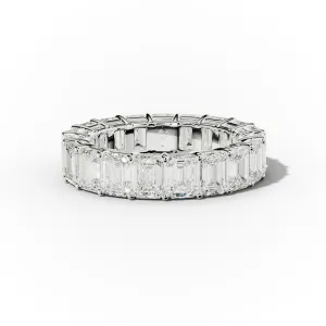 7.0 Carat Emerald Cut Diamond Eternity Band Shared Prong