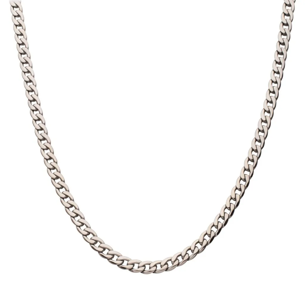 7.4mm Titanium Curb Chain Necklace
