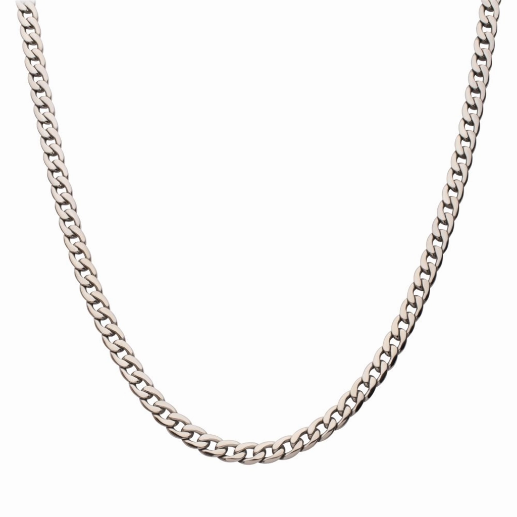 7.4mm Titanium Curb Chain Necklace