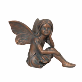 7" Pondering Sitting Fairy Resin Figurine Decorative Mirror,Home Decor Mirror