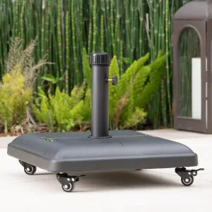 80lbs Black Steel Square Umbrella Base with Wheels - NH214003 patio chairs, outdoor seating