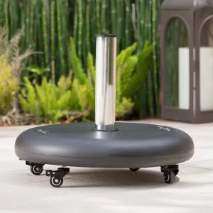 88lbs Umbrella Base w/ Wheels & Stainless Steel Pole Handle - NH314003 patio chairs, outdoor seating