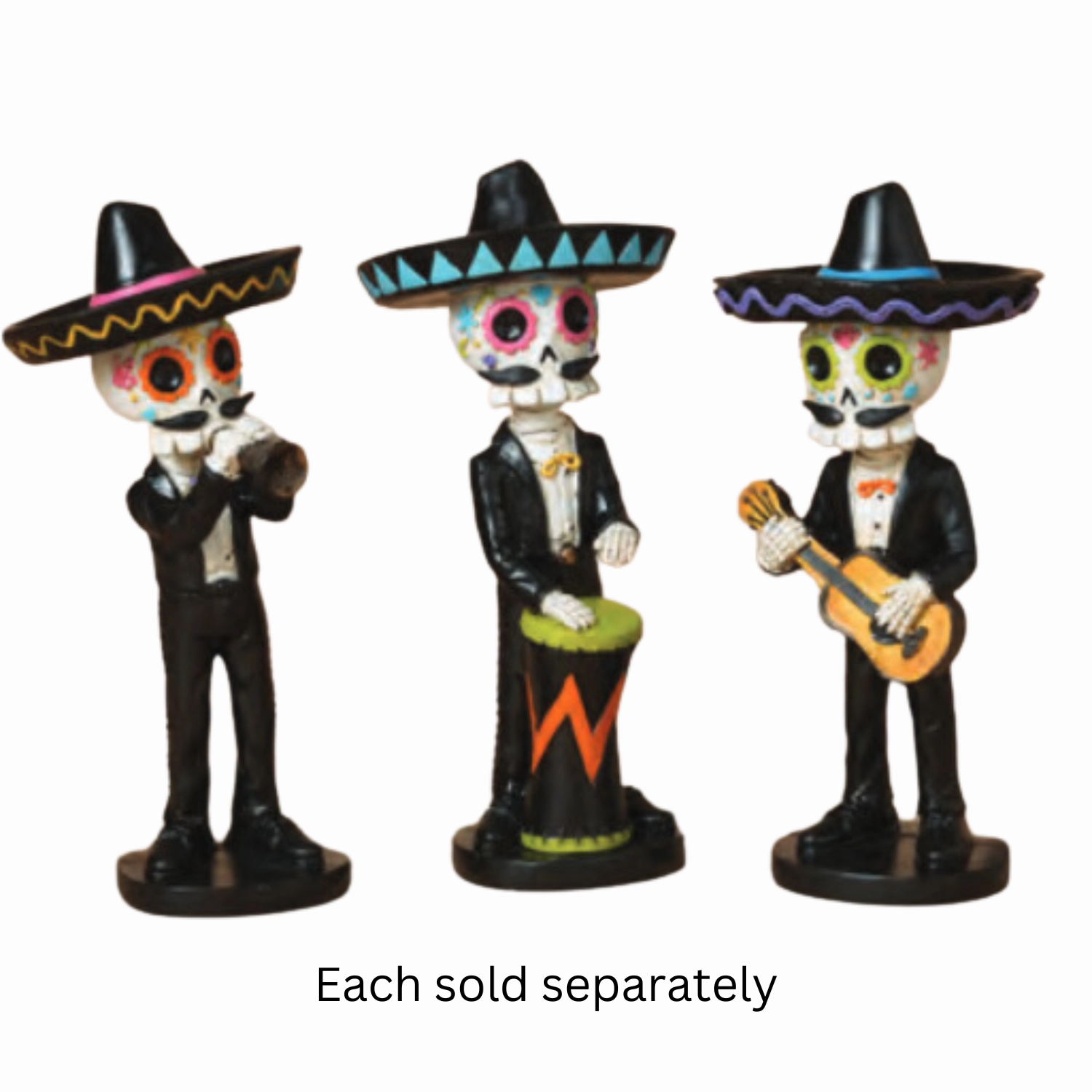 8.46" Day of the Dead Mariachi Band Figurine Decorative Mirror,Home Decor Mirror