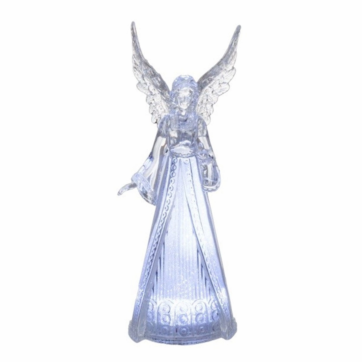 8.5" LED Light Up Clear Acrylic Glitter Angel Figurine Decorative Mirror,Home Decor Mirror