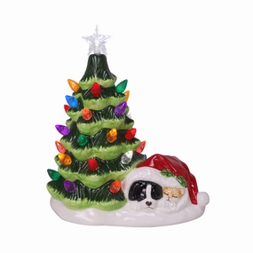 8" Dreaming of Treats LED Ceramic Tree Decorative Mirror,Home Decor Mirror