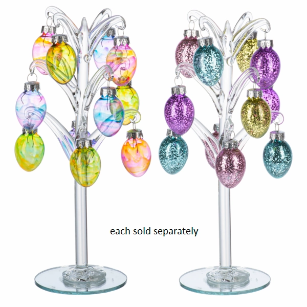 8" Handblown Easter Egg Tree with 12 Colorful Ornaments Decorative Mirror,Home Decor Mirror