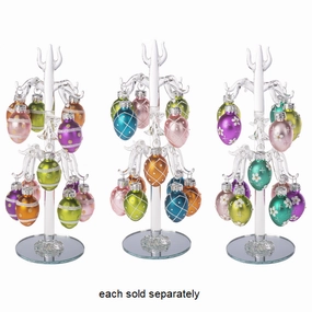 8" Handblown Easter Tree with 12 Egg Ornaments Decorative Mirror,Home Decor Mirror