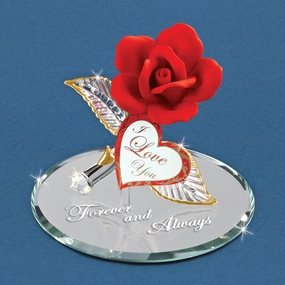 "Forever and Always" Red Rose Decorative Mirror,Home Decor Mirror