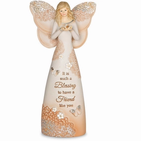 A Friend is a Blessing Angel Figurine 7.5" Decorative Mirror,Home Decor Mirror