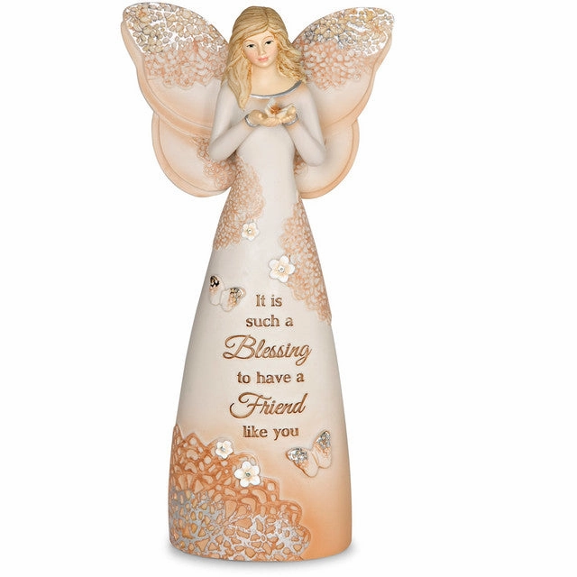 A Friend is a Blessing Angel Figurine 7.5" Decorative Mirror,Home Decor Mirror