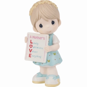 A Mother's Love is Everything Girl Holding L.O.V.E. Sign Figurine Decorative Mirror,Home Decor Mirror