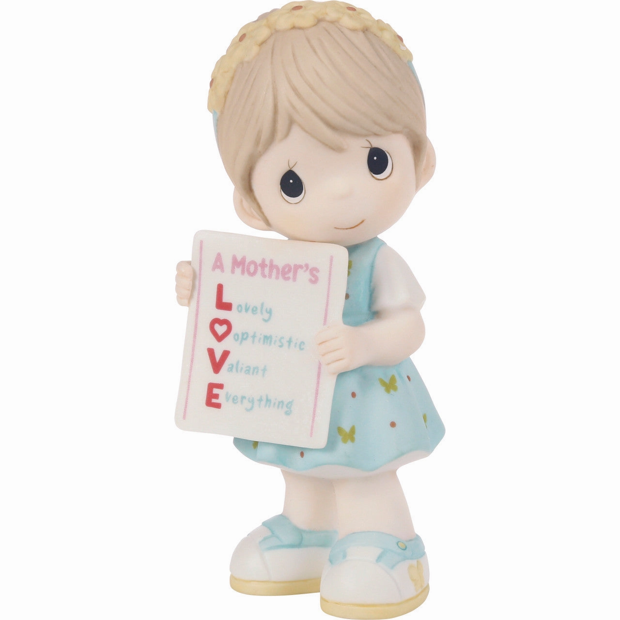 A Mother's Love is Everything Girl Holding L.O.V.E. Sign Figurine Decorative Mirror,Home Decor Mirror