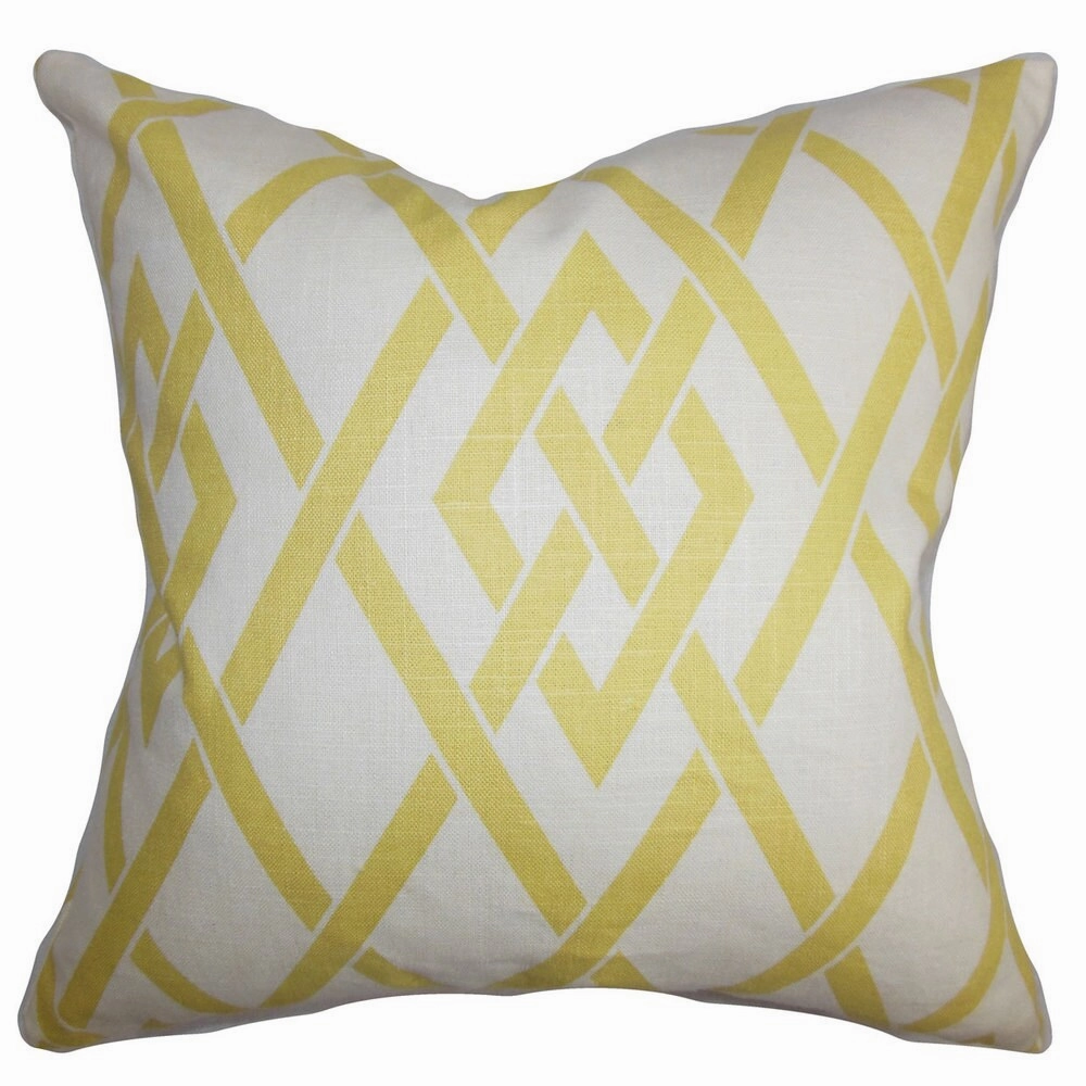 Abioye Geometric Euro Sham Yellow White pillowcases,cotton pillow covers,bed linen