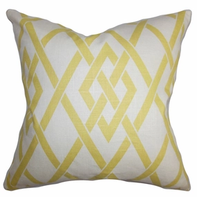 Abioye Geometric Euro Sham Yellow White pillowcases,cotton pillow covers,bed linen