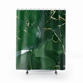 abstract boho shower curtain | Emerald Jade Green Earthy Ombre Lighting,Home Lighting