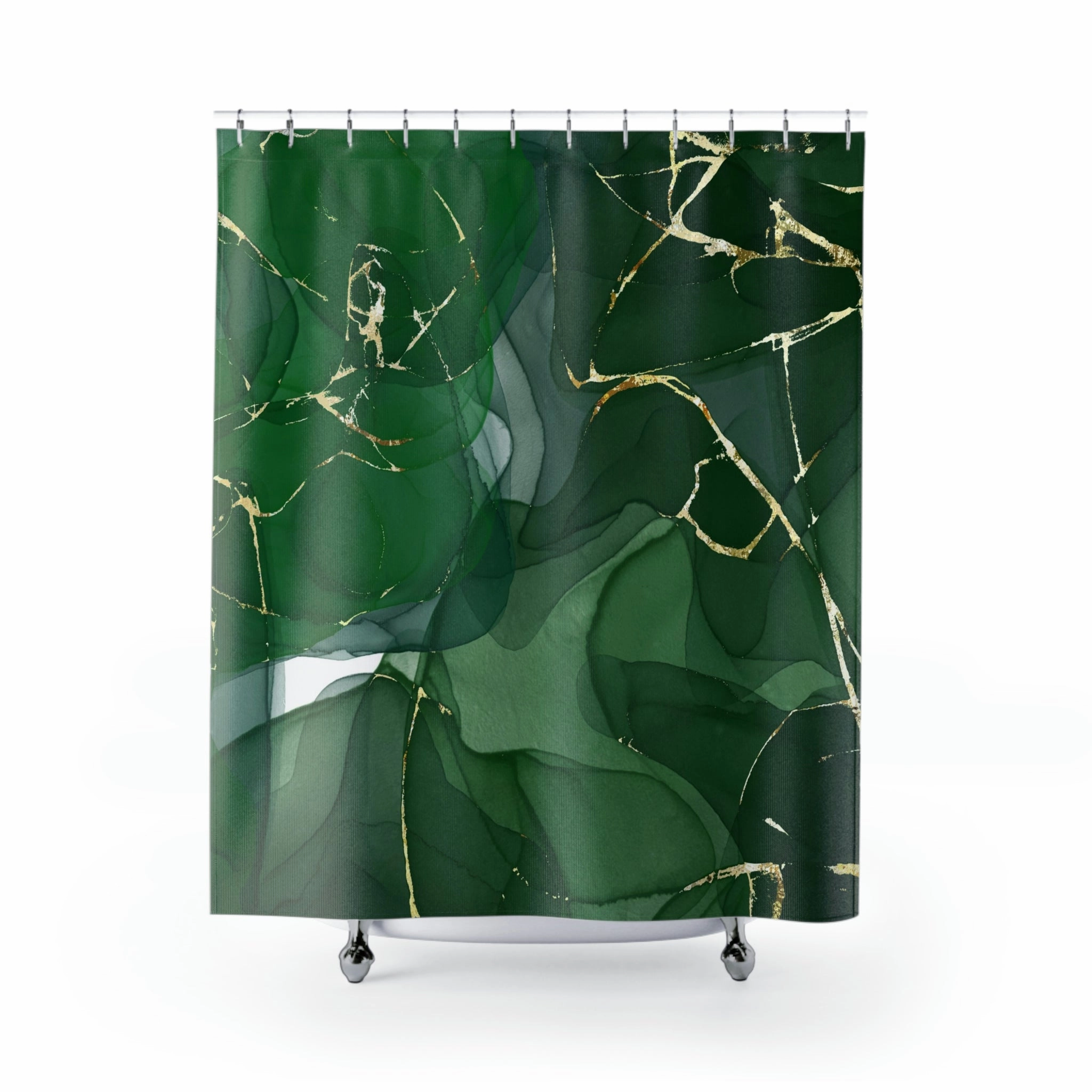 abstract boho shower curtain | Emerald Jade Green Earthy Ombre Lighting,Home Lighting