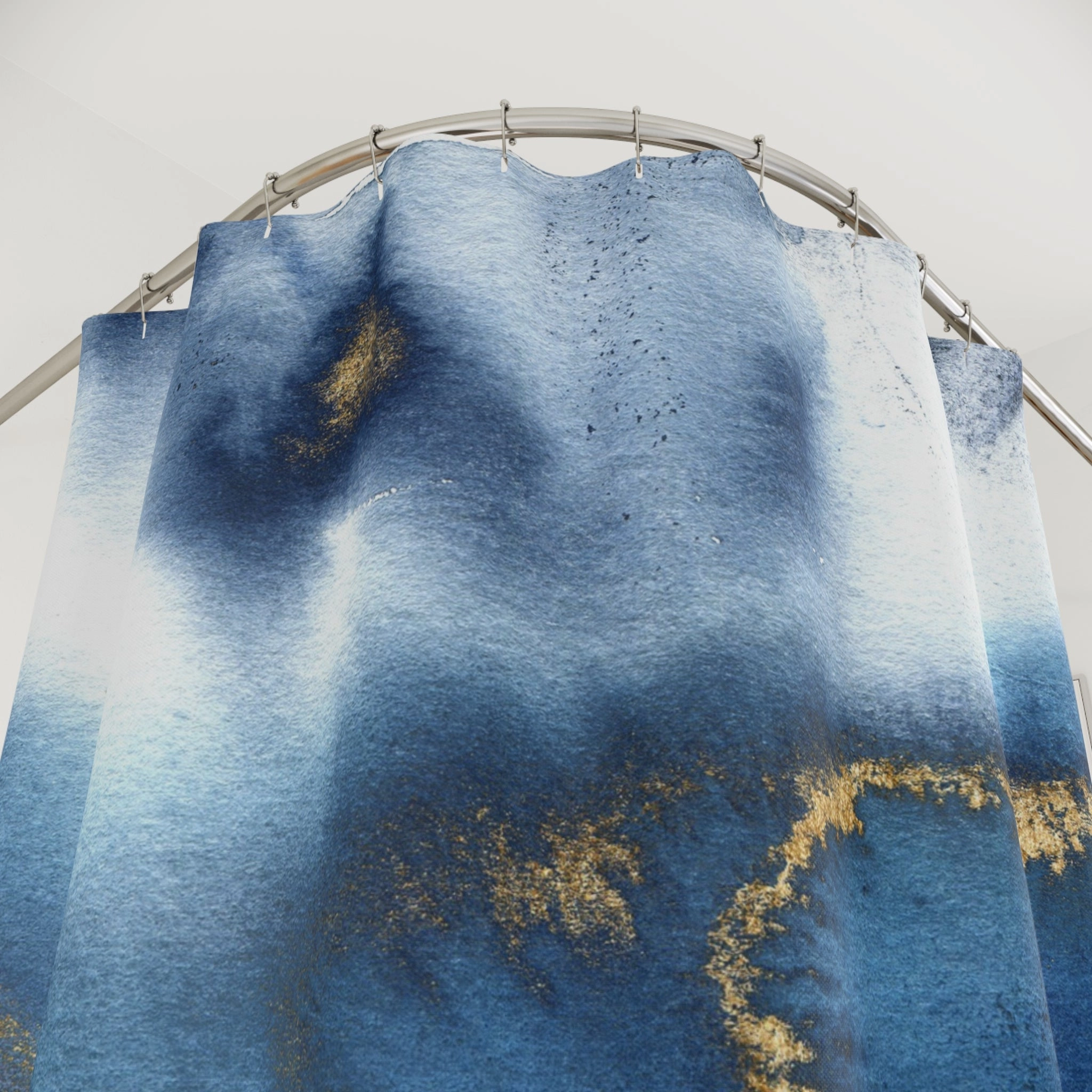 Abstract Boho Shower Curtain | Indigo Blue Ombre