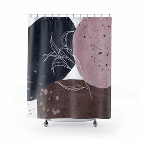 abstract boho shower curtain | navy mauve pink Lighting,Home Lighting