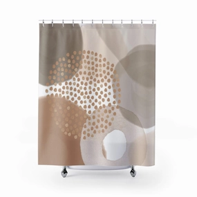 Abstract Boho Shower Curtain | Rustic Beige Cream Lighting,Home Lighting