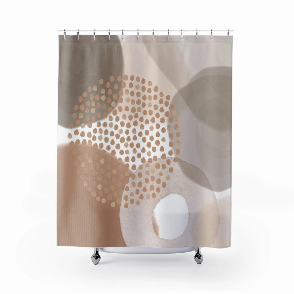 Abstract Boho Shower Curtain | Rustic Beige Cream Lighting,Home Lighting