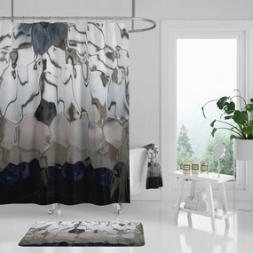 Abstract Shower Curtain | Beige Blue Lighting,Home Lighting