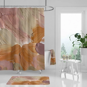 Abstract Shower Curtain | Beige Rose Pink Lighting,Home Lighting