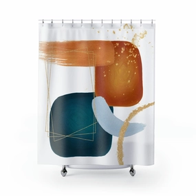 Abstract Shower Curtain | Blue Orange Lighting,Home Lighting
