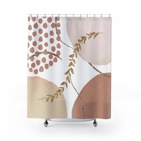 Abstract Shower Curtain | Blush Beige Pink, White Lighting,Home Lighting