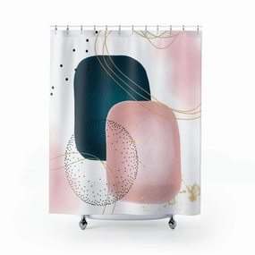 Abstract Shower Curtain | Blush Pink, Blue Ombre Lighting,Home Lighting