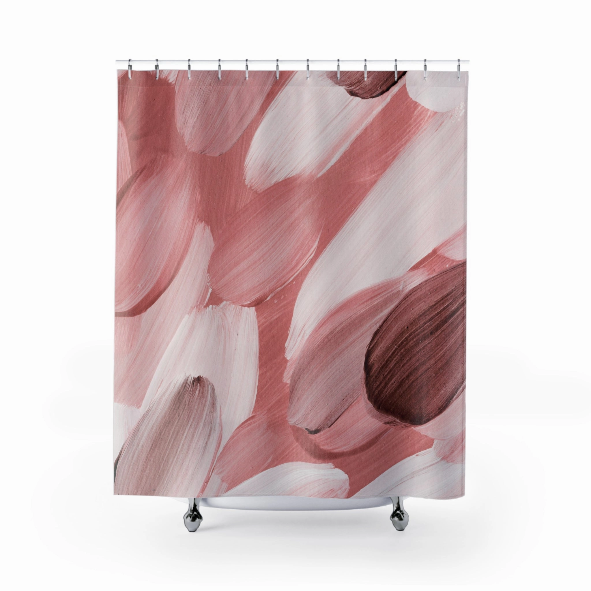 Abstract Shower Curtain | Blush Rose Pink, White Watercolor Lighting,Home Lighting