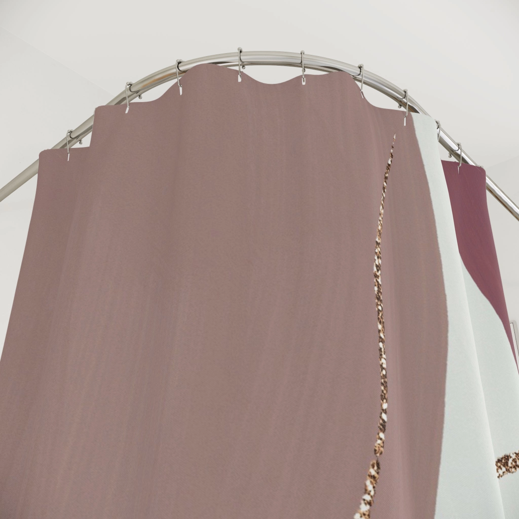 Abstract Shower Curtain | Cinnamon Mauve, Slate Grey